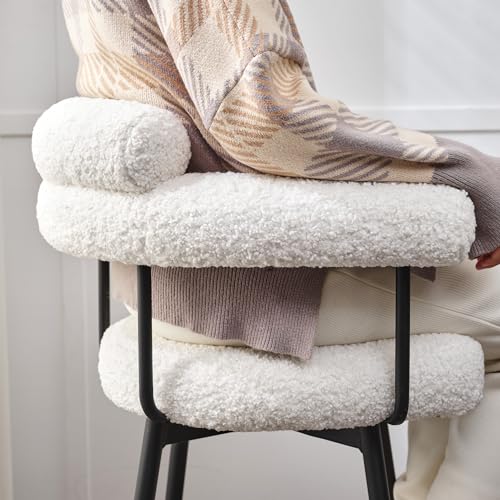 Beige Fabric Swivel Counter Stools Set of 2 with Metal Leg K999067