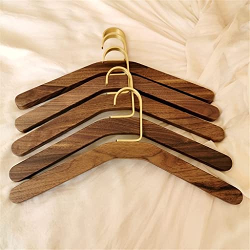 Solid Wood Hangers with Brass Hooks 5Pcs O12683