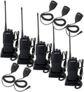 5 Pack Long Range Heavy Duty Rechargeable Two Way Radios with Earpiece and Mic I82335