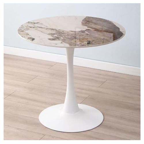 60/70/80cm Round Marble Dining Table with Metal Base U946120