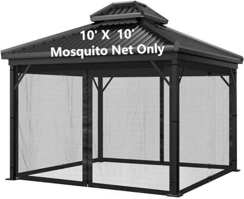 4-Panel Canopy Screen Wall with 2 Zippers (Black) S21148