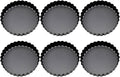 6 pcs 3" Mini Tart Pans Removable Bottom Carbon Steel D39621