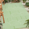 Rainbow Green 6x9 Outdoor Waterproof Plastic Straw Reversible Rug A10232
