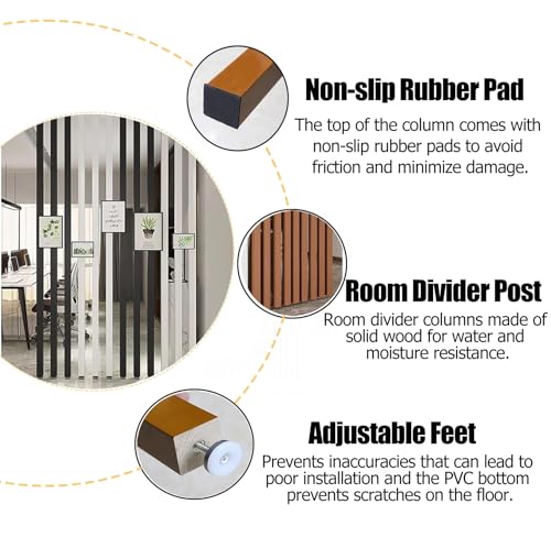 10pcs Wall Partition Room Divider Wooden Screen Slats S70944