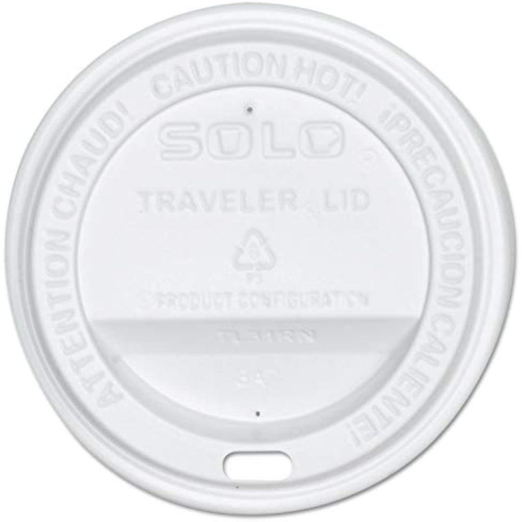 White Traveler Lid For Hot Cup - 2 Packs Of 100 (200 Lids Total) D32080