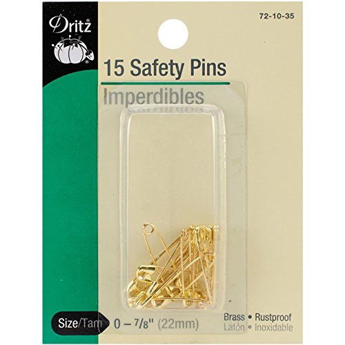 Brass Safety Pins, Size 0 (15-Count) T3028