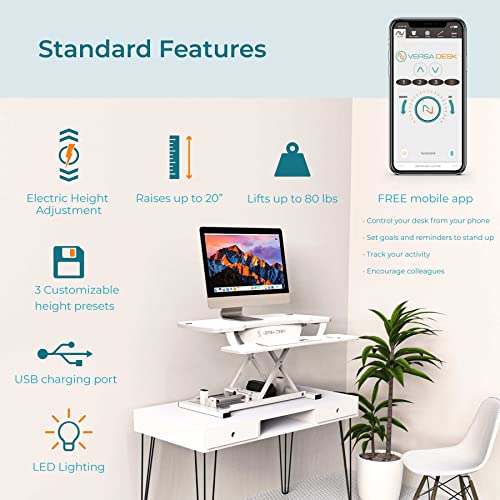 48 Inch Electric Height Adjustable Standing Desk Converter with Keyboard Tray B22668