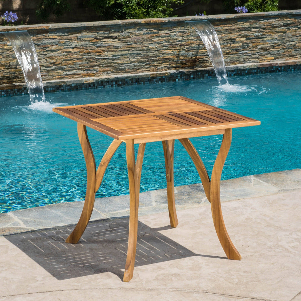 Gray Acacia Wood Square Dining Table B13848