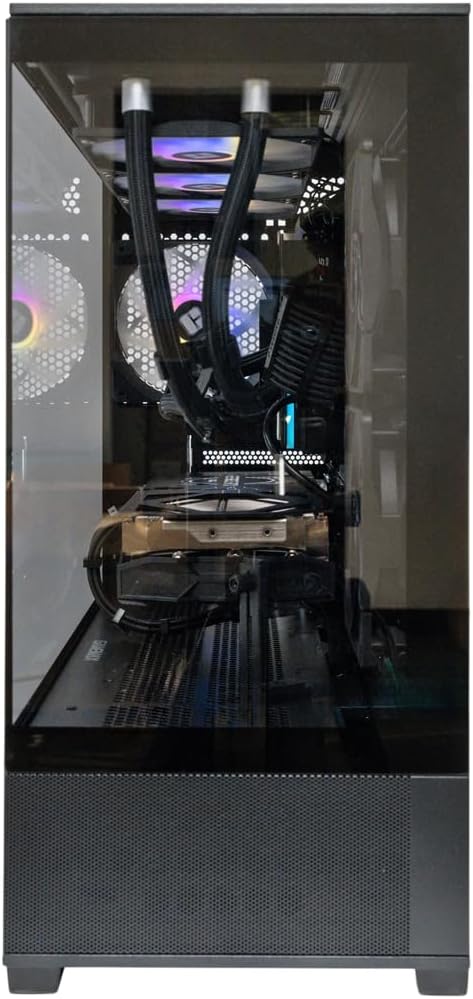 Black Mid-Tower Micro ATX PC Case with Tempered Glass I392