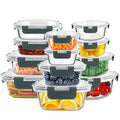 24pc Airtight Glass Bowls Set with Snap Locking Lids E5236