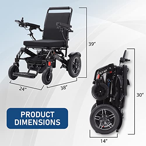 Lightweight Fold Electric Wheelchair (Blue, 17 Inches Seat Width) E256630