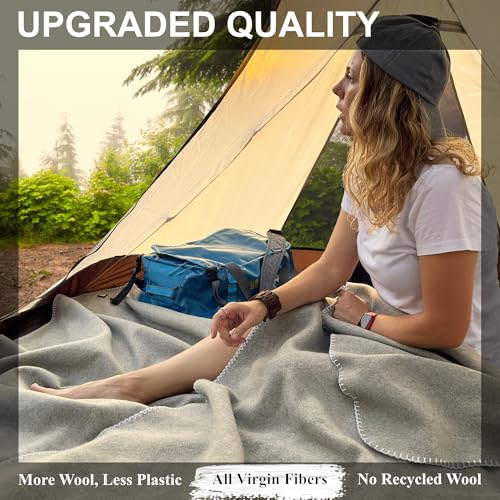 100% Virgin Wool Blanket, 90" x 78", Charcoal, Full Size D691086
