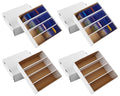 4 Pack White Cardboard Card Storage Boxes with 10 Dividers K1367