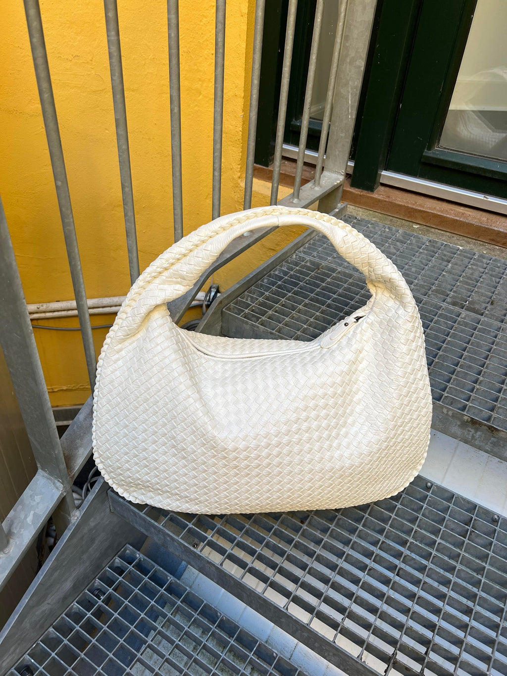 Ounamei Vintage Woven Vegan Leather Hobo Bag Large Shoulder Handbag for Women