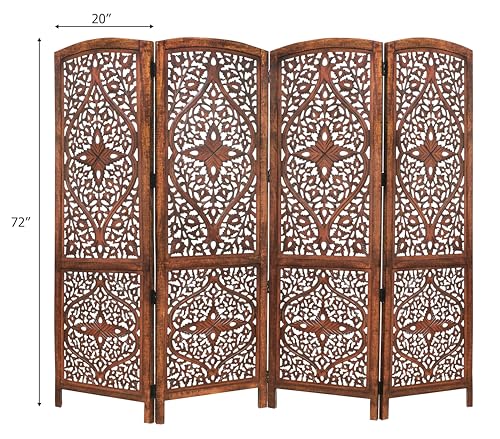4 Panel Folding Wood Room Divider Y14581