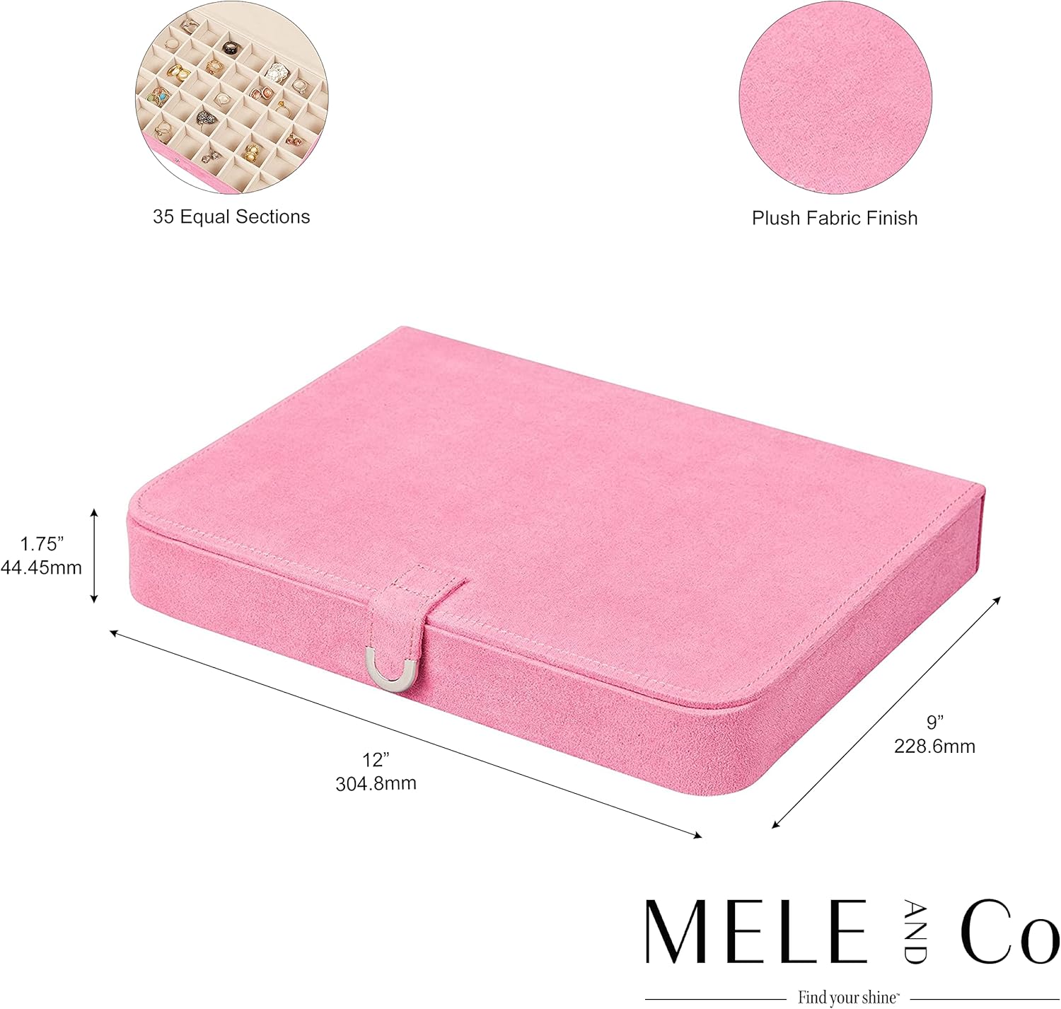 Pink Plush Fabric Jewelry Box P5249