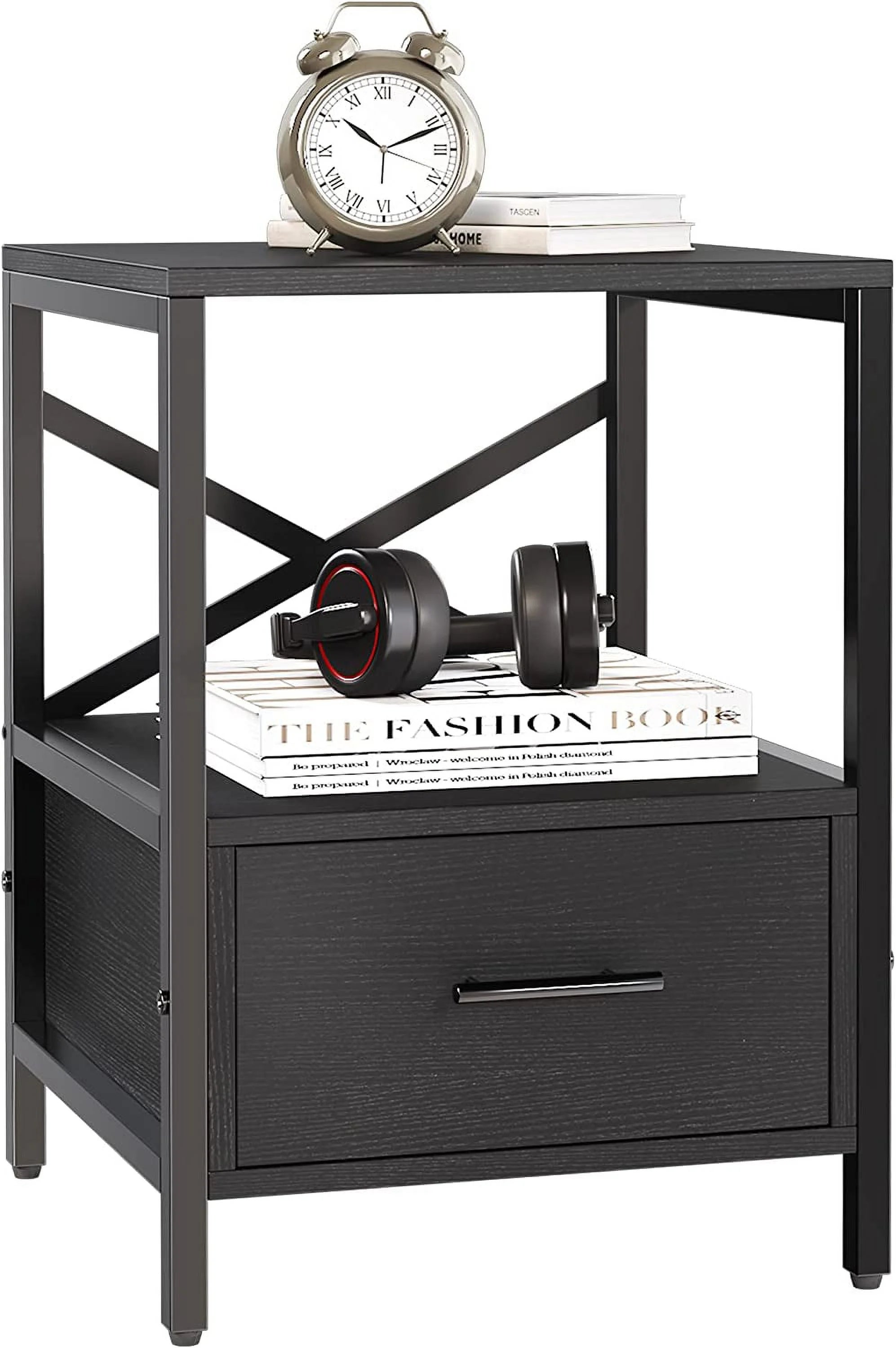 Black End Tables With Drawer H8008