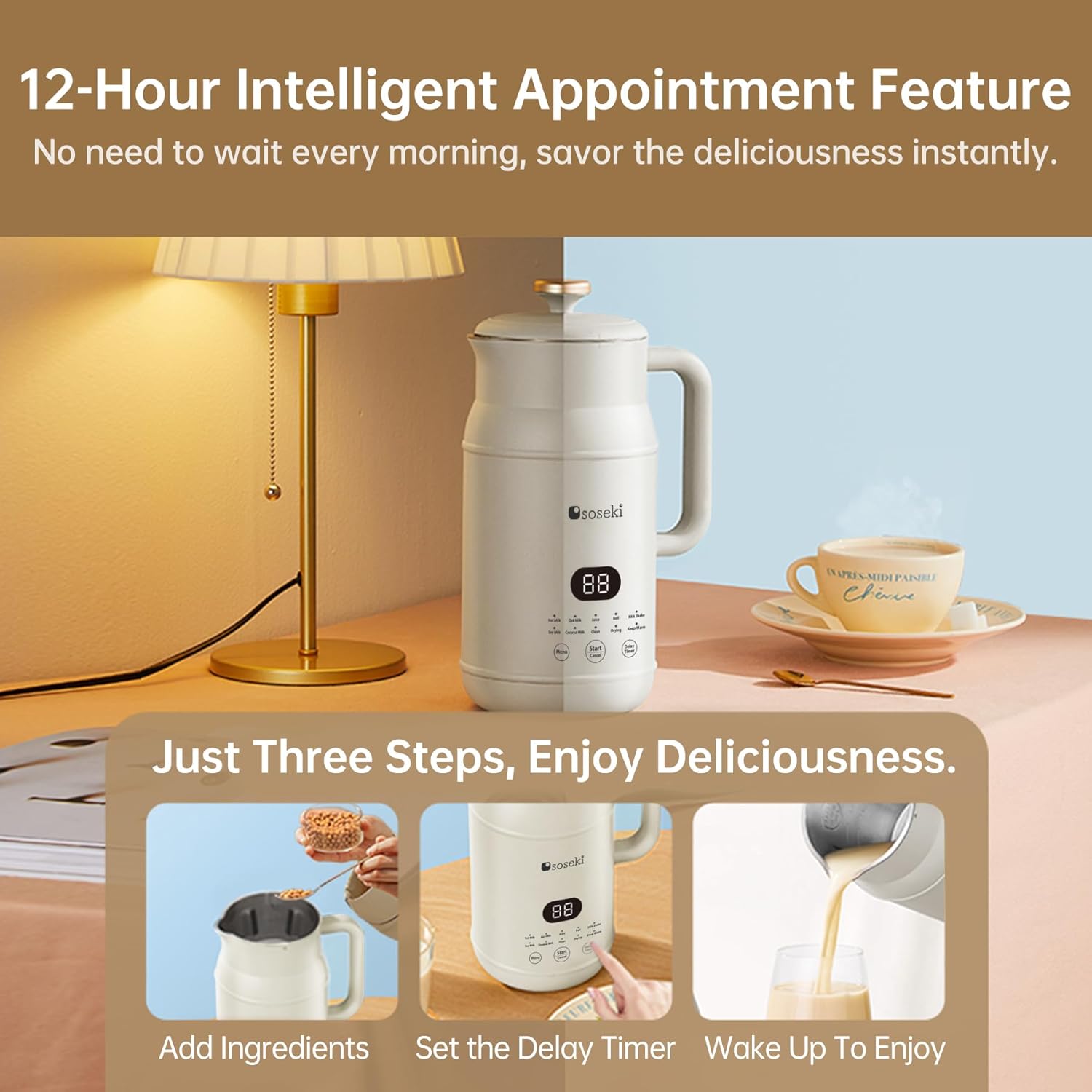 1.05QT Automatic Soy Milk Maker Machine O606043