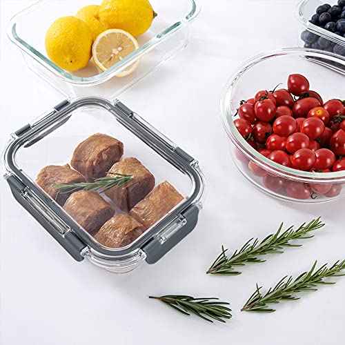 24pc Airtight Glass Bowls Set with Snap Locking Lids E5236