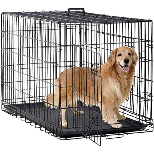 24,30,36,42,48 Inch Folding Metal Wire Dog Crate with Double-Door A7847