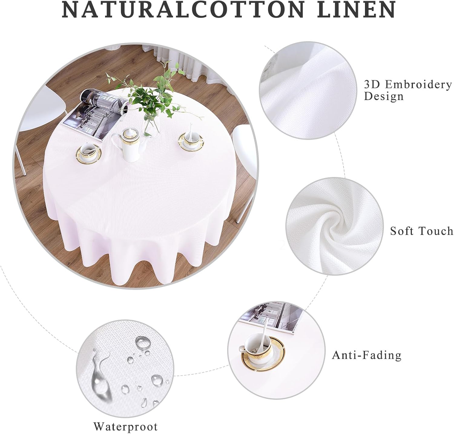 60 Inch Round Linen Tablecloth O569