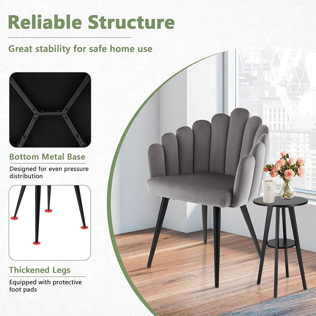 Gray Velvet Accent Dining Chair D801397