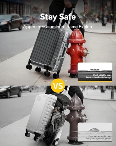 20 Inch Aluminum Frame Polycarbonate Hard Shell Carry On Suitcase U92223