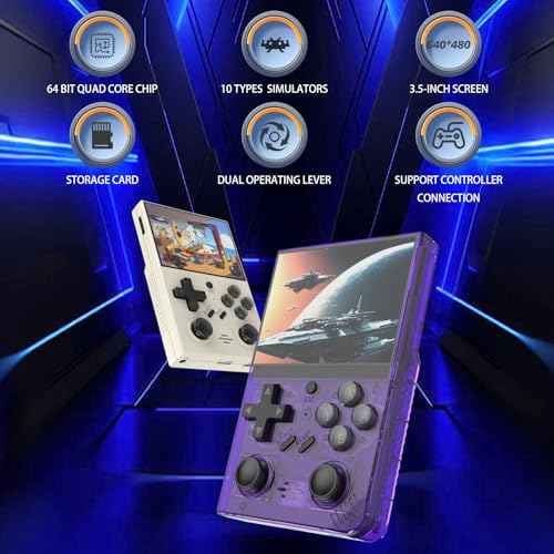 Retro Handheld Gaming Console with 3.5-inch IPS Screen, 64G Card B7183
