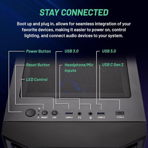 Black Gaming PC, Intel i7 12700F, RTX 4060, 1TB NVME, 16GB DDR4 RAM W22363