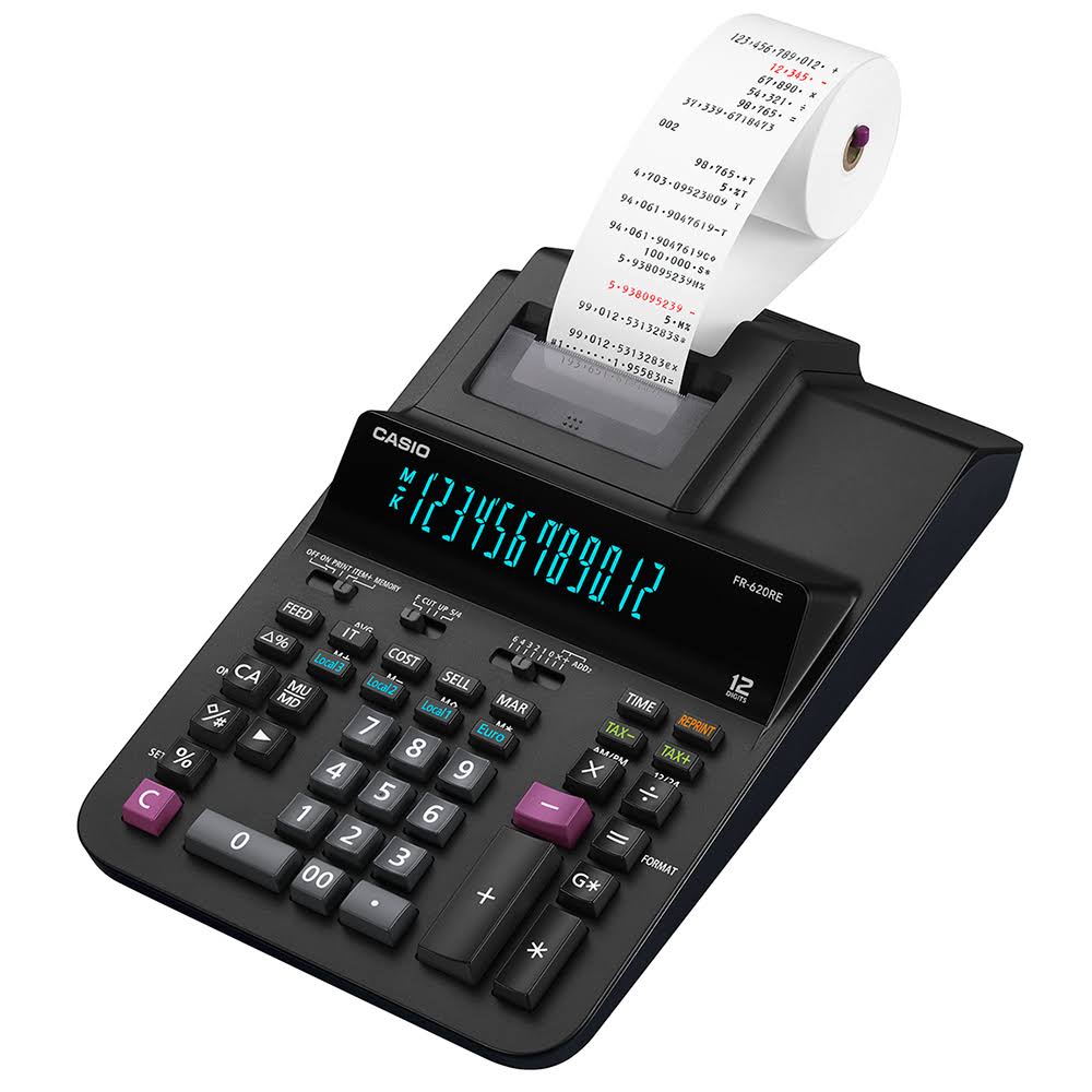 Black 12 Digit Printing Calculator L8117