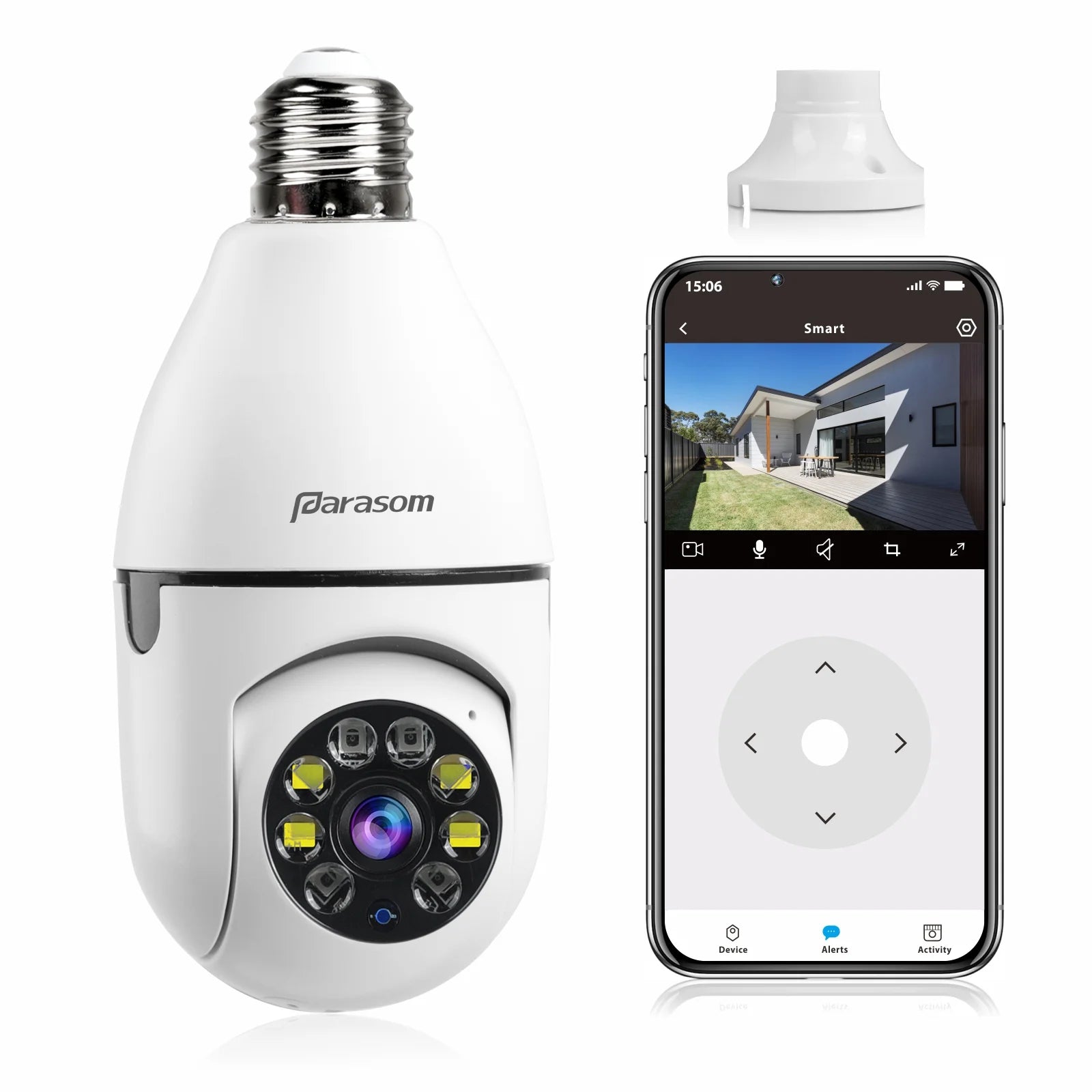 Security Camera 1080P HD Wi-Fi Light Bulb Pan Tilt Surveillance CCTV Camera with Voice Intercom Motion Detection Night Vision J50164
