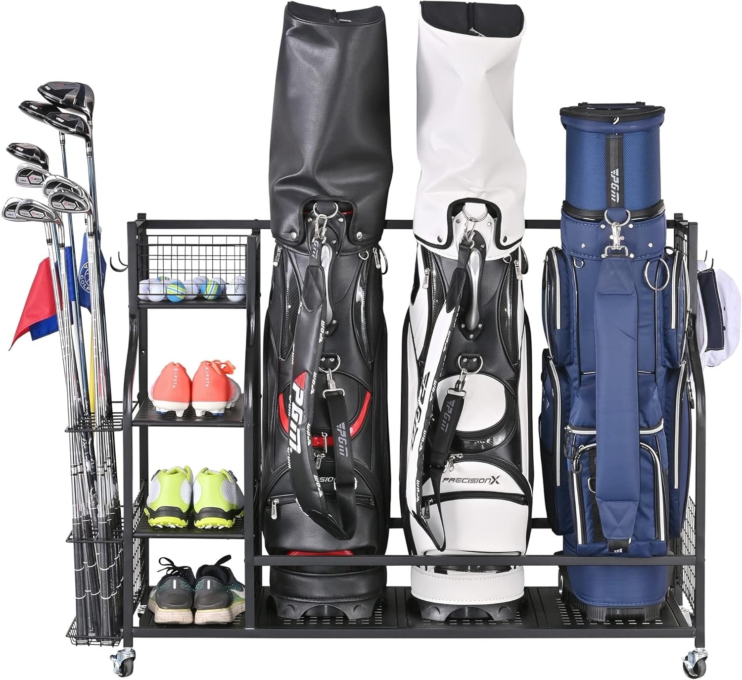 3 Full Size Golf Bags Storage Rack X254