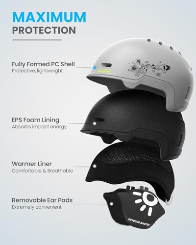 Kids Ski Helmet and Goggles Set with PC Shell & EPS Foam T916