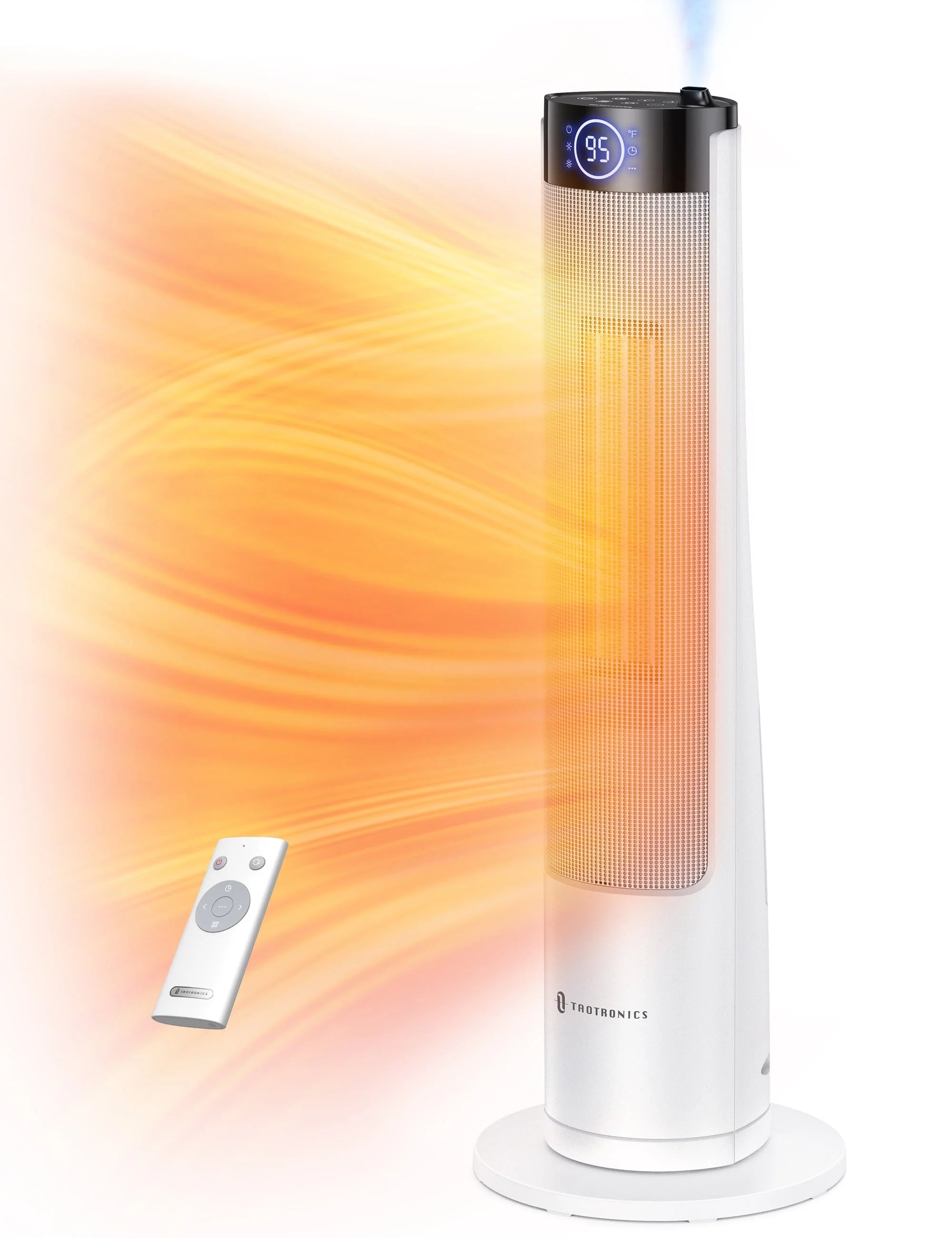 2-in-1 Tower Space Heater with Adjustable Thermostat, 3 Heat Levels, Mist, 1L Water Tank, 12H Timer M8010