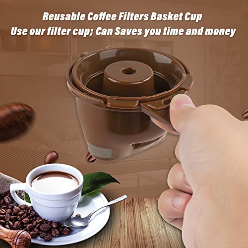 Single Serving Ground Coffee Brew Filter Holder Basket Reusable Coffee Filter Brown D996402