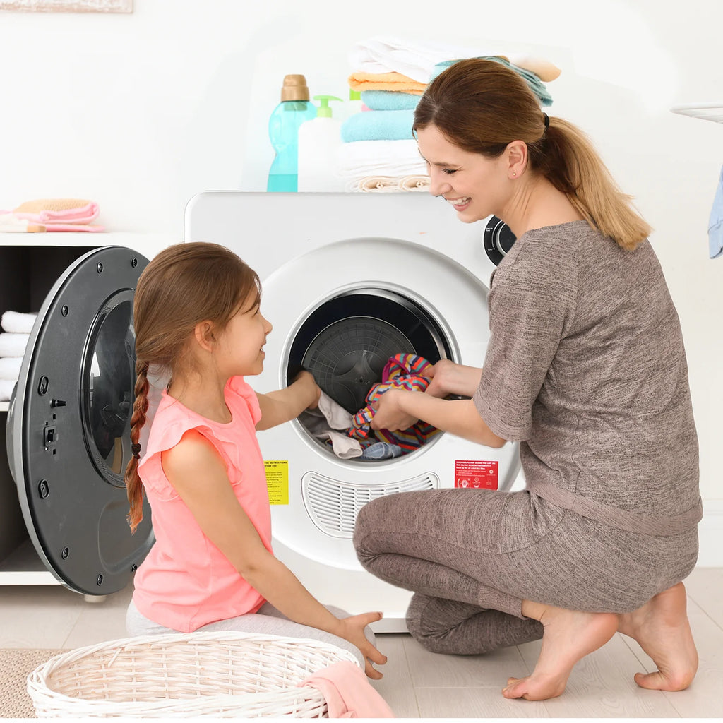 White 13.2 lbs Stainless Steel Portable Electric Dryer E182