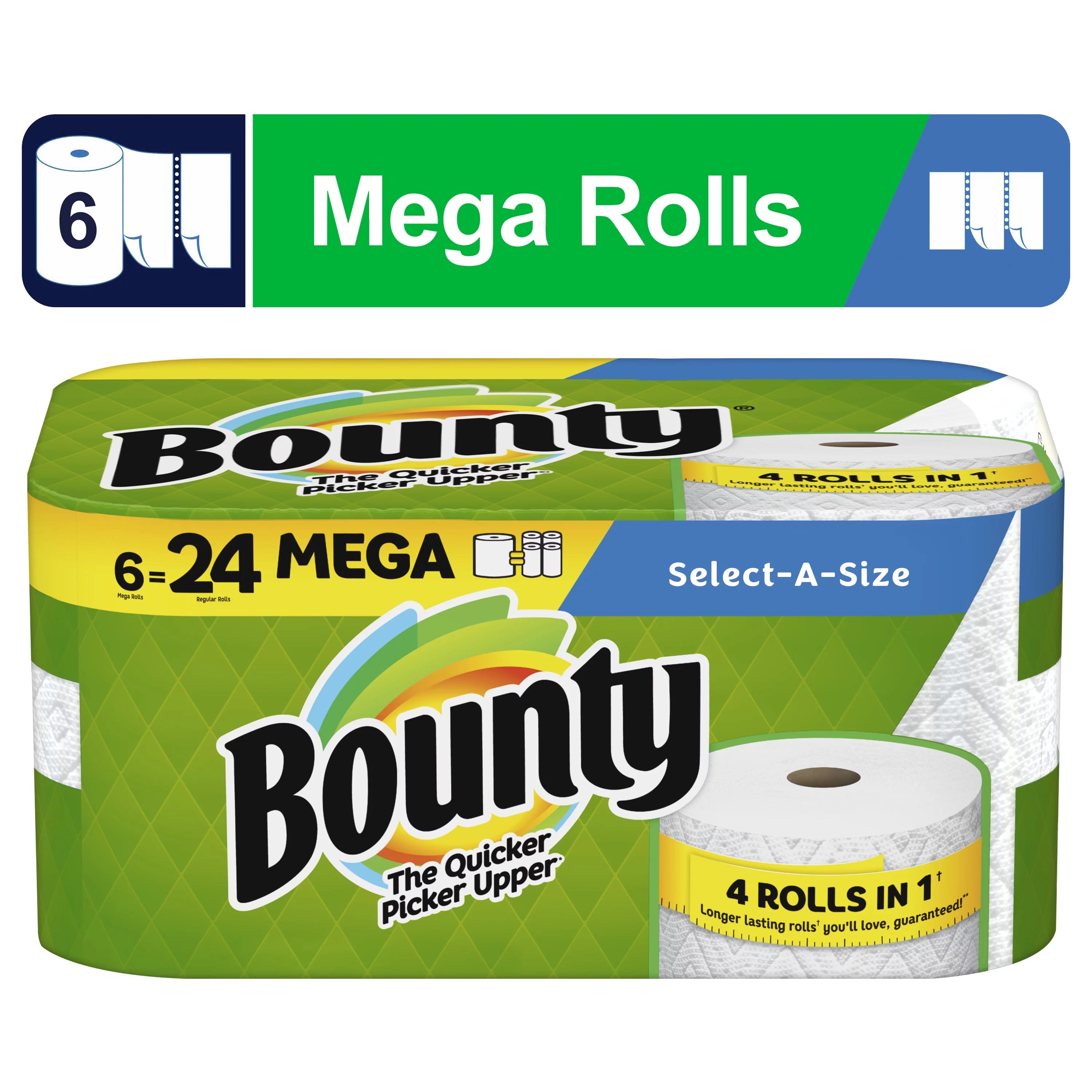 White 6 Mega Rolls Paper Towels Z5980