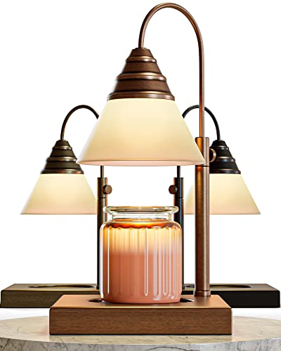 Gold Height Adjustable Candle Warmer Lamp with Timer W126735
