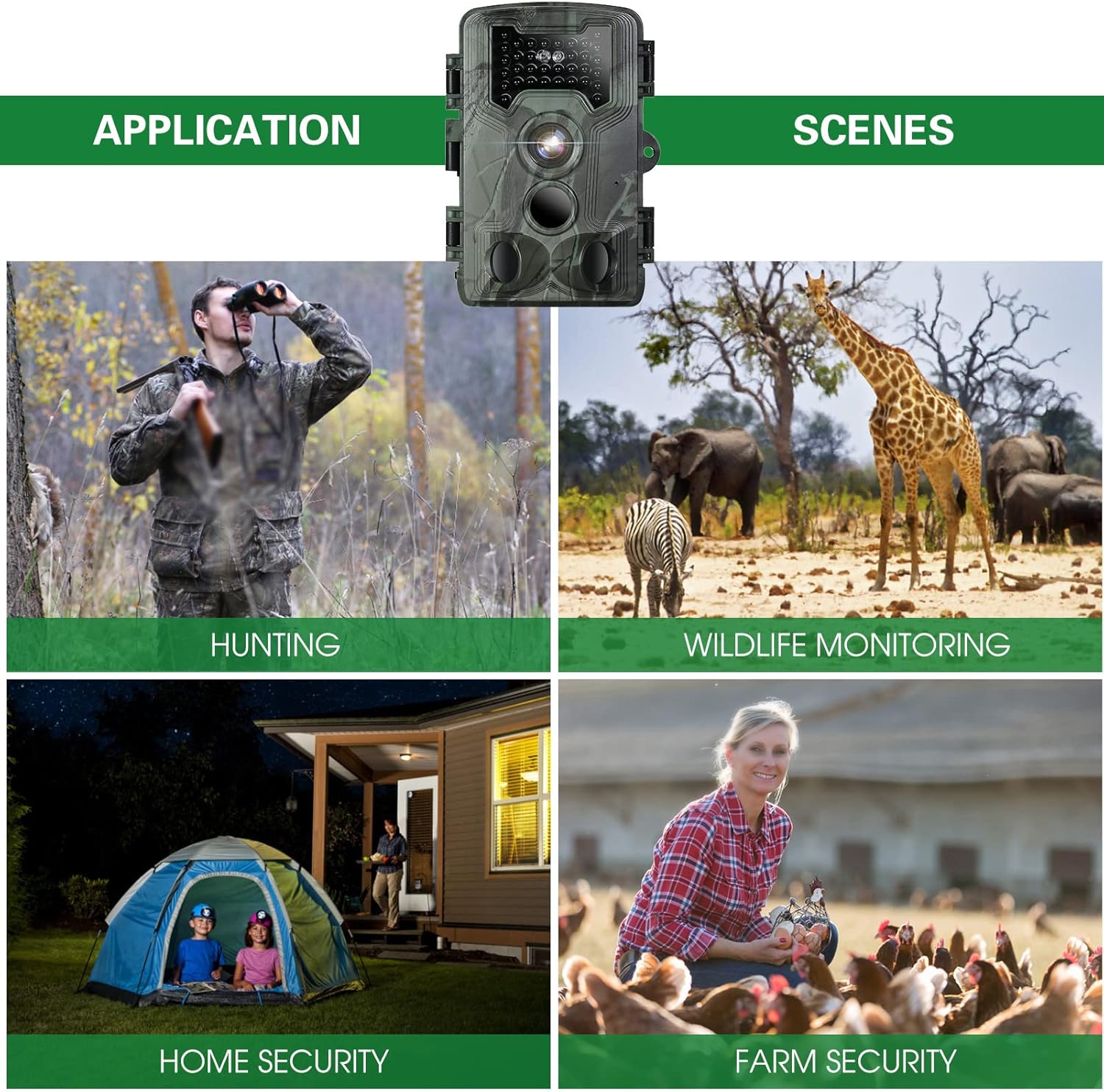 36MP 1080P Trail Camera with Night Vision IP66 Waterproof Motion Activated Infrared Hunting Camera T7885