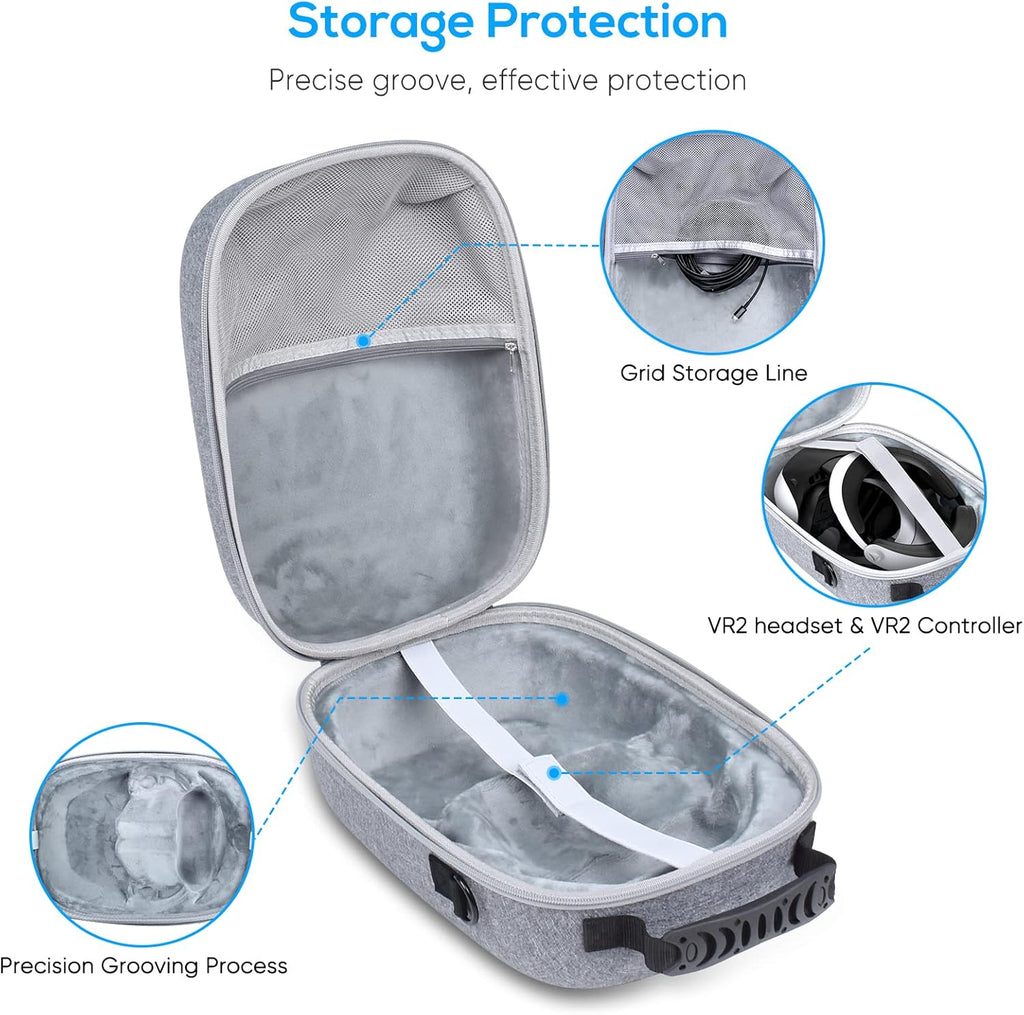 Hard Carrying Case Bag for PlayStation VR2 Gaming Headset and Touch Controllers Accessories L214
