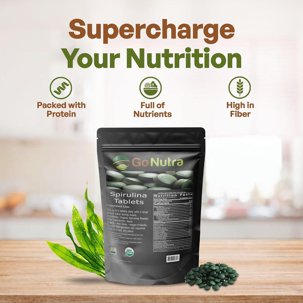 500 mg Organic Spirulina Tablets, 720 Tablets I814480