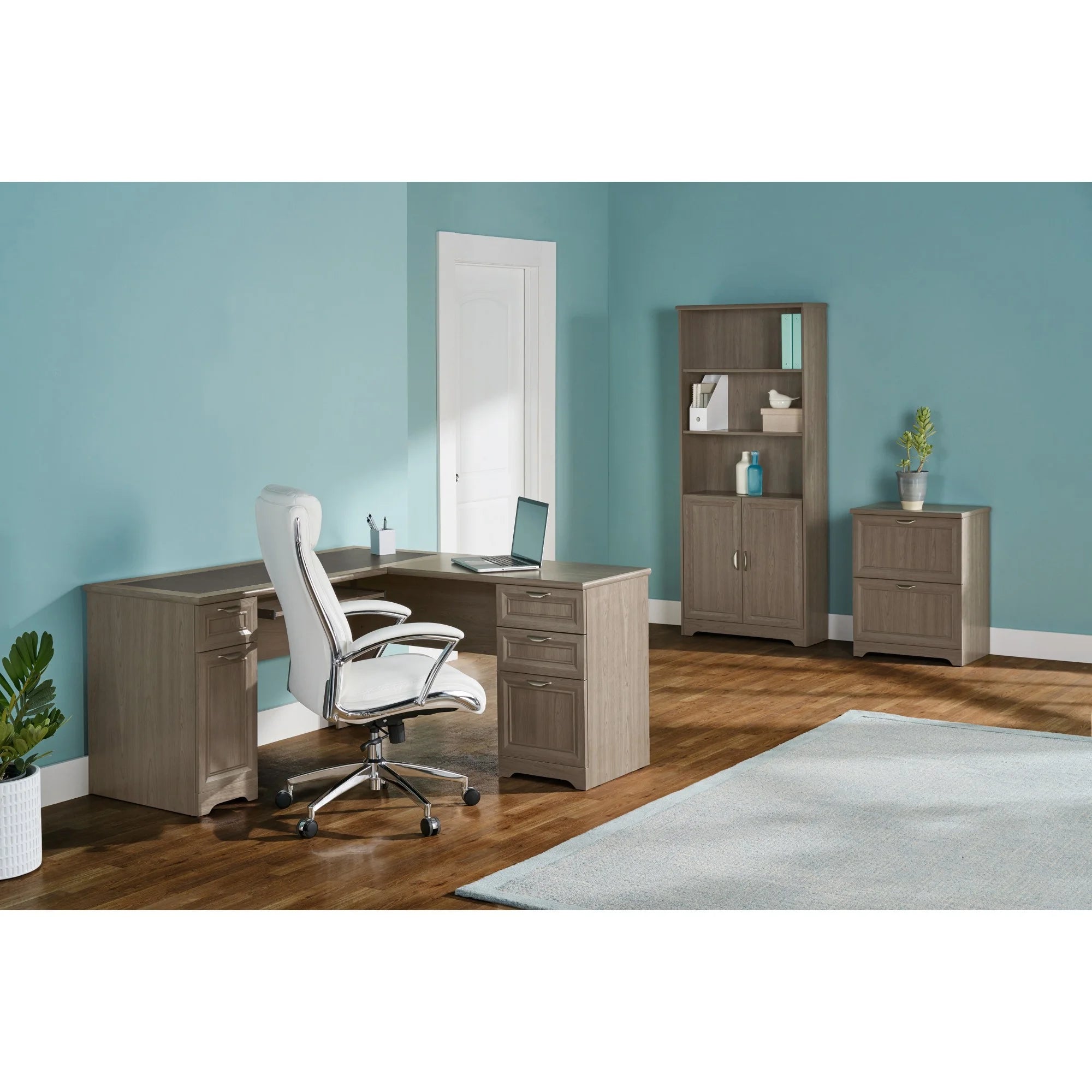 Gray L-Shape Corner Desk V523