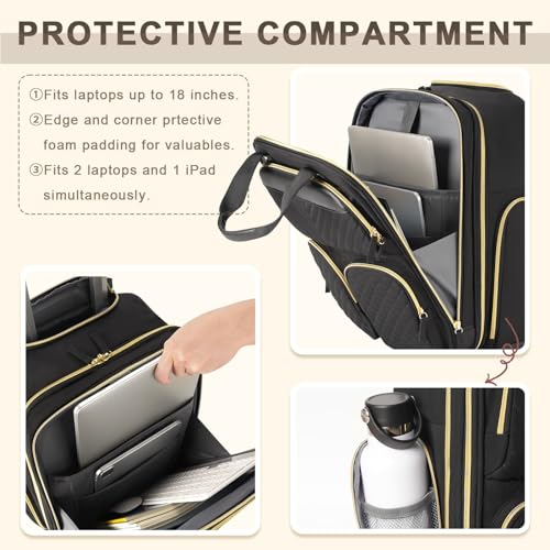 Black Gold Underseat Carry On Luggage with Wheels M531