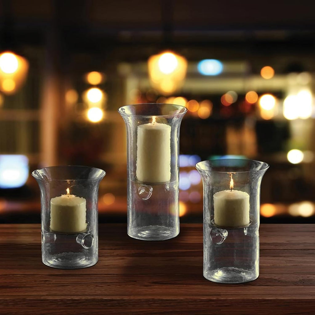 Clear Glass Hurricane Candle Holder D95939