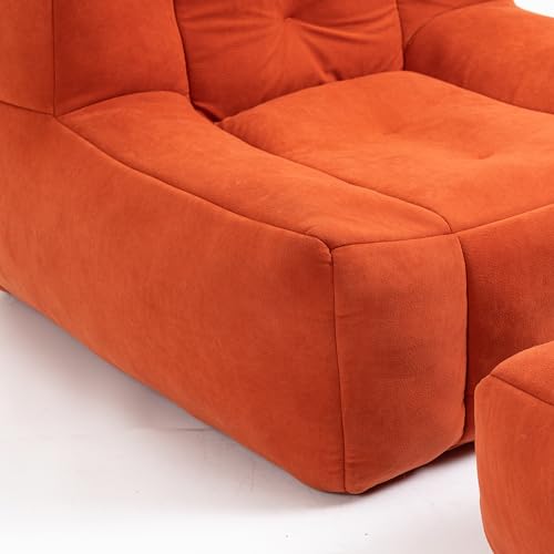 White Microfiber Memory Foam Bean Bag Chair with Footstool Q251