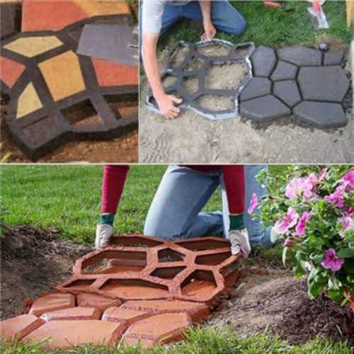 Reusable Concrete Molds Path Maker Stepping Stone Paver Cement Molds S14747
