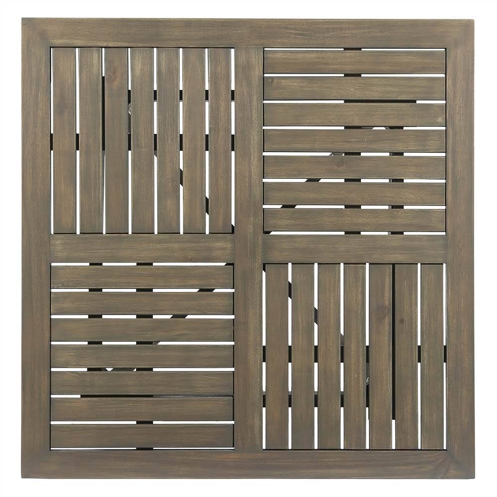 Gray Acacia Wood Square Dining Table B13848
