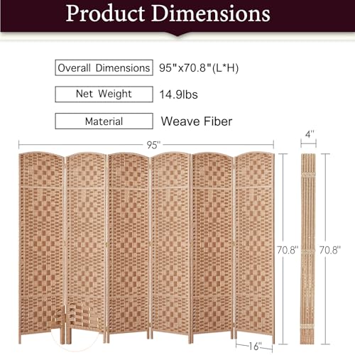 Dark Coffee 4 Panel Room Divider Y740