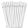 12-Pack Reusable Hard Plastic Clear Straws 10.5 in x 0.3 in with Cleaning Brush I1403