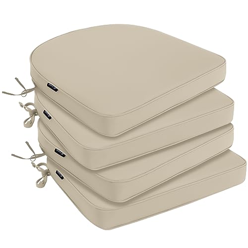 Outdoor Chair Cushions 19"x19"x2" Set of 4 Waterproof Seat Cushion with Removable Cover A1210